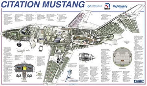Business Aircraft Cutaways Gallery: Cessna Citation Mustang Cutaway Poster