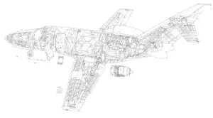 Cessna Cutaway Prints: Cessna Citation Mustang Cutaway Drawing Print