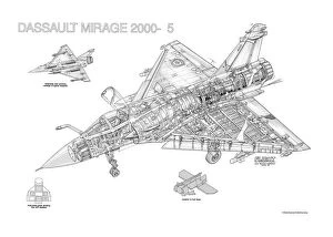 Dassault Mirage 2000-5 Cutaway Drawing