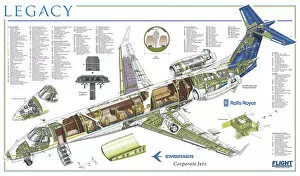 Business Aircraft Cutaways Gallery: Embraer Legacy Cutaway Poster