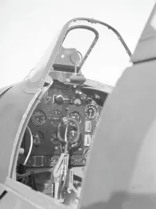 Spitfire Prints: Spitfire Cockpit Print 1939 Flight Deck Aerial View