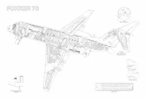 Images Dated 13th April 2011: Fokker 70 Cutaway Drawing
