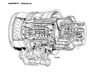 <b class=qtipBold><figcaption>Garrett TFE731-3 Cutaway Drawing</figcaption></b><br><em>© Flightglobal</em> Garrett TFE731-3 Cutaway Drawing