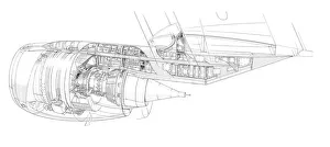 General Electric CFM56 MDD DC8 Engine Installation Cutaway Drawing General Electric CFM56 MDD DC8 Engine Installation Cutaway Drawing