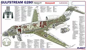 Cutaway Posters Collection: Gulfstream G280 Cutaway Poster