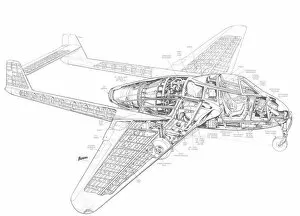 Images Dated 6th April 2011: De Havilland Vampire FI Cutaway Drawing