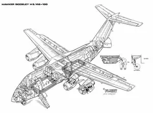 Hawker Siddeley BAe 146 Cutaway Drawing