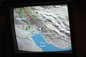 <b class=qtipBold><figcaption>IFE: Moving Map</figcaption></b><br>In-flite seat back map on EK A330 - topical with Iran/Iraq/Kuwait<br><em>© Flight Global 2009 - All Rights Reserved</em> IFE: Moving Map