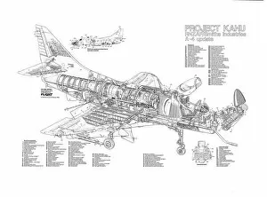 Images Dated 5th July 2005: McDD A4 Skyhawk Project Kahu Cutaway Poster