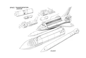 Images Dated 29th March 2011: Nasa Space shuttle transportation Cutaway Drawing