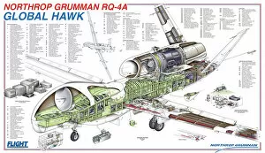 Images Dated 21st January 2010: Northrop Grumman RQ-8A Global Hawk Cutaway Poster