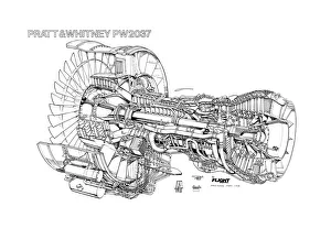 Cutaways/aeroengines jet cutaways/pratt whitney 2037 cutaway drawing Cutaways/aeroengines jet cutaways/pratt whitney 2037 cutaway drawing