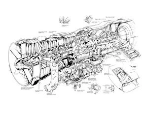 Images Dated 5th July 2005: Rolls Royce Olympus 593 Cutaway Drawing