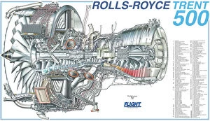Images Dated 10th February 2011: Rolls-Royce Trent 500 Cutaway Poster