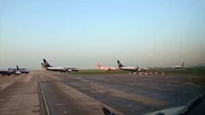 Images Dated 11th June 2009: Ryanair B 737-800s and Lone Easyjet Airbus 319 Stansted Sept 06