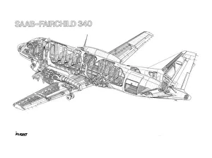 Saab 340 Cutaway Drawing