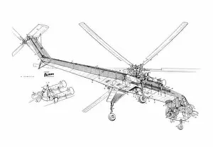 Sikorsky Cutaway Collection: Sikorsky S-64 Cutaway Drawing