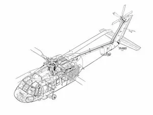 Sikorsky Cutaway Collection: Sikorsky YUH-60A Cutaway Drawing