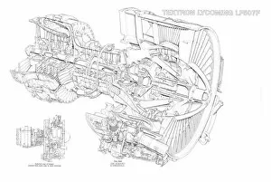Images Dated 13th April 2011: Textron Lycoming LF 507F Cutaway Drawing