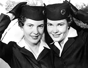 <b class=qtipBold><figcaption>Twins with Wings</figcaption></b><br>Confusion over identical twins Shirley and Dianne Lewis, 22, has grown since they graduated from the Canadian Pacific Airlines Stewardess Training School. Published January 30th 1960.<br><em>© Flightglobal</em> Twins with Wings