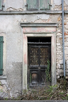 Doorway on abandoned building, Basel, Switzerland Doorway on abandoned building, Basel, Switzerland