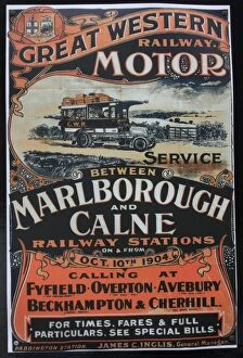 Images Dated 10th August 2013: Great Western Railway motor service vintage advertising poster
