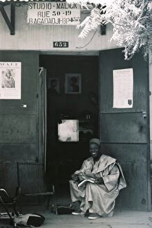 Malik Sidibe outside his studio, Bamako, Mali