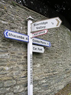 Images Dated 24th June 2009: Signpost, Berrynarbor, North Devon, UK