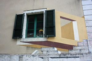 Window and Swiss Graffiti, Saint Imier, Switzerland Window and Swiss Graffiti, Saint Imier, Switzerland