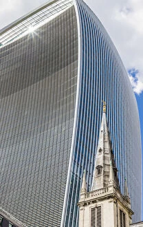 20 Fenchurch building and the spire of Saint Margaret Pattens Church of England, London