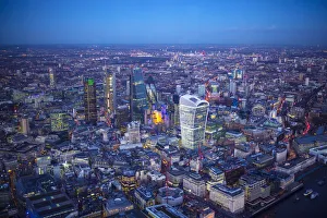 Aerial view over the City of London, London, England Aerial view over the City of London, London, England