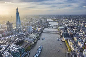 Aerial view from helicopter, London, England Aerial view from helicopter, London, England