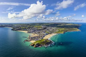 Harbours Collection: Aerial view of St. Ives, Cornwall, England