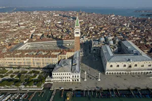 Aerial View of St Mark's Square Print, Venice, Italy