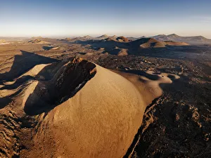 Aerial view of Timanfaya volcanoes and craters, Lanzarote, Canary Islands Aerial view of Timanfaya volcanoes and craters, Lanzarote, Canary Islands