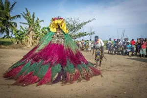 Africa, Benin, Grand Popo. Zangbeto ceremony in heve