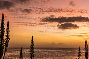 Tarrafal Collection: africa, Cape Verde, Santiago. sunset in Tarrafal with the volcano of Fogo in the far