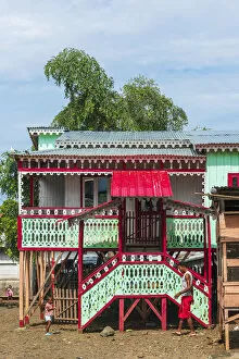 Africa, SA£o TomAA┬¿ and Principe. Beautiful new family house on stilts