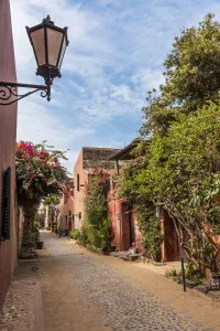 Africa, Senegal, Dakar. A street on the island Goree Africa, Senegal, Dakar. A street on the island Goree