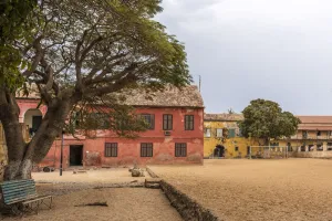 Africa, Senegal, Dakar. A street scene on the island Goree Africa, Senegal, Dakar. A street scene on the island Goree