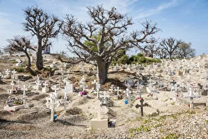 Africa, Senegal, Joal Fadiouth. The cemetery on the island built on sea shells
