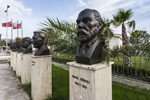 Albania, Vlora, Museum of Independence, busts of fighters for Albanian Independence Albania, Vlora, Museum of Independence, busts of fighters for Albanian Independence