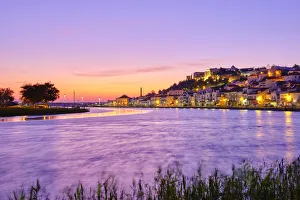 Alcacer do Sal and Sado river at dusk. Alentejo, Portugal Alcacer do Sal and Sado river at dusk. Alentejo, Portugal