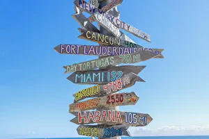 All directions sign post, Key West, Florida, USA All directions sign post, Key West, Florida, USA