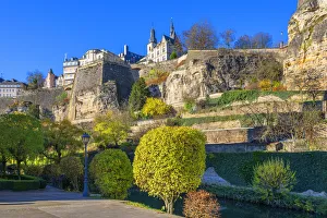 Alzette with eglise St. Michel, Luxembourg Alzette with eglise St. Michel, Luxembourg