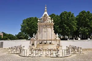 The amazing white marble fountain (Fonte das Bicas) of Borba, dating from 1781. Alentejo The amazing white marble fountain (Fonte das Bicas) of Borba, dating from 1781. Alentejo