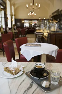Apple Strudel and Coffee, Cafe Diglas, Vienna, Austria Apple Strudel and Coffee, Cafe Diglas, Vienna, Austria