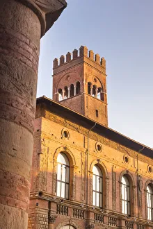 Arengo tower in Maggiore square in the city centr of Bologna Arengo tower in Maggiore square in the city centr of Bologna