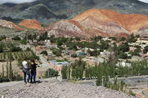 Images Dated 10th October 2014: Argentina, Salta, Quebrada de Purmamarca (UNESCO Site), Town and Cerro de los Siete