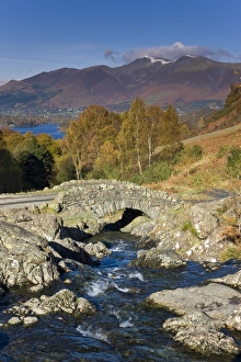 Ashness Bridge & Skiddaw mountain range, Lake District, Cumbria, England Ashness Bridge & Skiddaw mountain range, Lake District, Cumbria, England